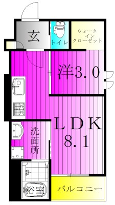 REGALEST 柳 103号室 間取り