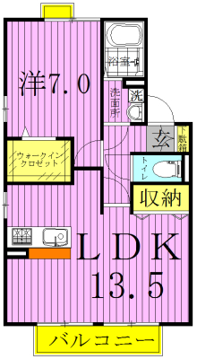 プラムフィールドＡ 205号室 間取り
