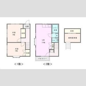 湖北テラスハウス Ｎ-Ｆ号室 間取り