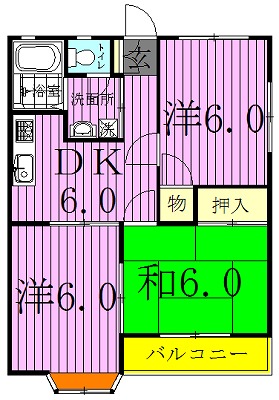 サンヴィレッヂ壱番館 105号室 間取り
