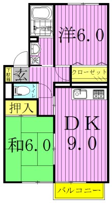 グリーンハイツ増尾台Ⅰ 105号室 間取り