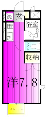 ディアコート松戸中央Ⅱ 202号室 間取り