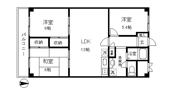 PLENDY北小金 302号室 間取り