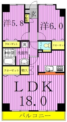 クエスタ柏 206号室 間取り