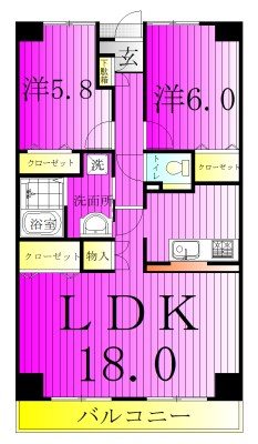 クエスタ柏 206号室 間取り