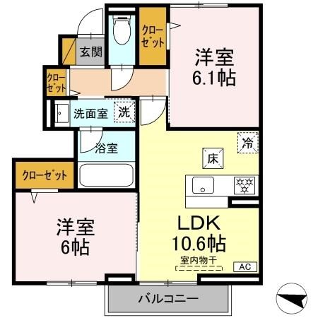 フルーレ 101号室 間取り