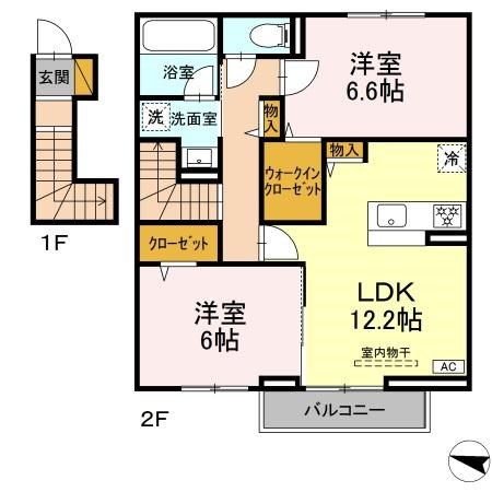 フルーレ 201号室 間取り
