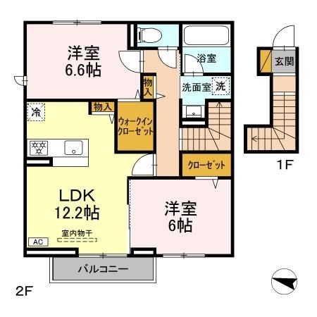 フルーレ 203号室 間取り