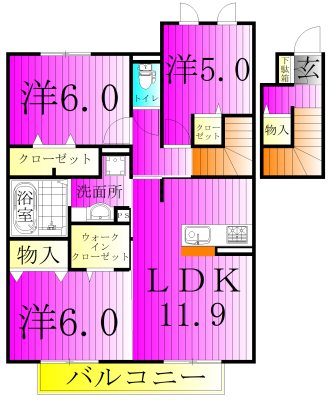 HANABUSAⅡ 202号室 間取り