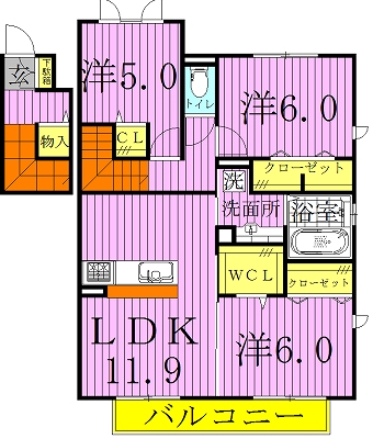 HANABUSAⅡ 202号室 間取り