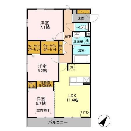 ティアレスⅠ 308号室 間取り