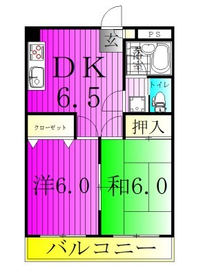 グレース鎌ヶ谷Ⅰ 304号室 間取り