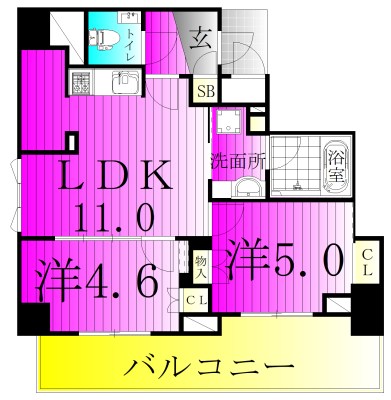 ザ・パークハウス松戸本町 205号室 間取り