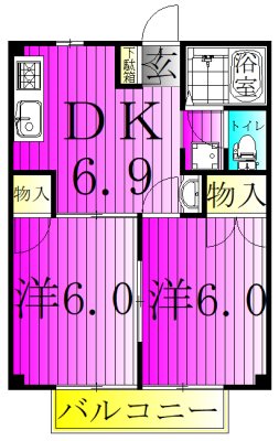 グランデーヂⅠ 104号室 間取り
