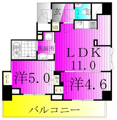 ザ・パークハウス松戸本町 604号室 間取り