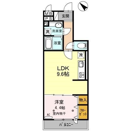 グランドソレイユ 102号室 間取り