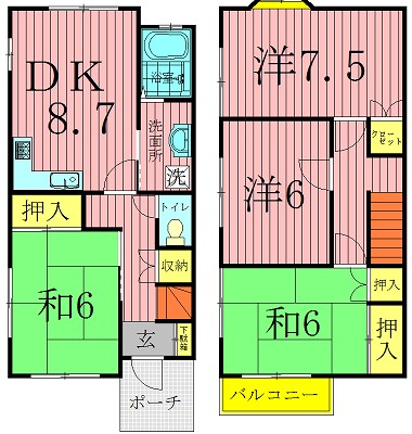 ルーミー江戸川台 101号室 間取り