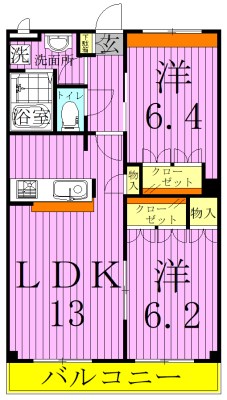 グランベル・ハウス２ 間取り図