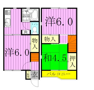 シティハイツ・山崎　Ｂ棟 005号室 間取り