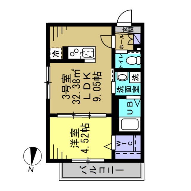 AJ松戸011 203号室 間取り