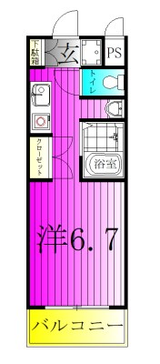 ペルレシュロスPartⅧ 406号室 間取り