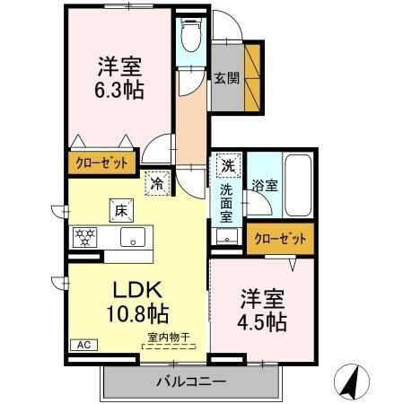 アローパルク 105号室 間取り