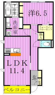 アピオンⅠ 102号室 間取り