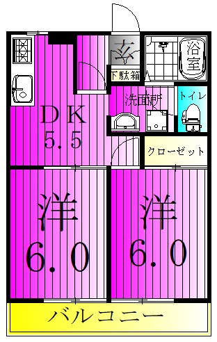 サンダイヤコーポ 206号室 間取り
