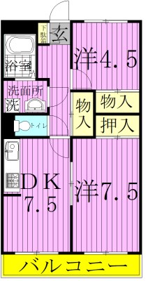 プランドール松戸 312号室 間取り