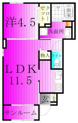 リリーモンターニュＢ 101号室 間取り