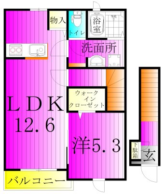 リリーモンターニュＢ 202号室 間取り