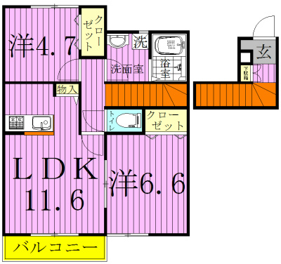 エスポワール 203号室 間取り