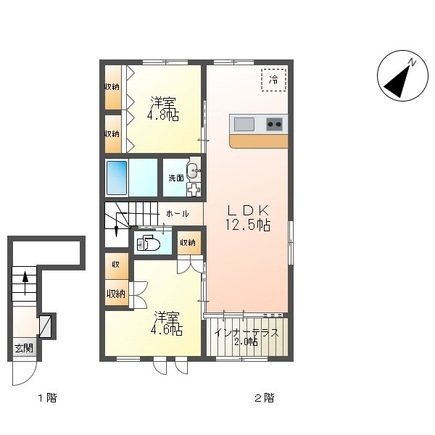アンソレイユ 205号室 間取り