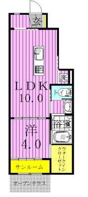 プレジール 101号室 間取り