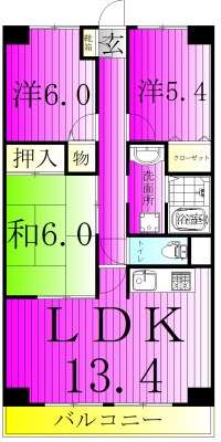 メゾンイソップ新松戸 201号室 間取り