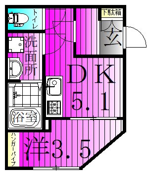 vinosity 柏 203号室 間取り