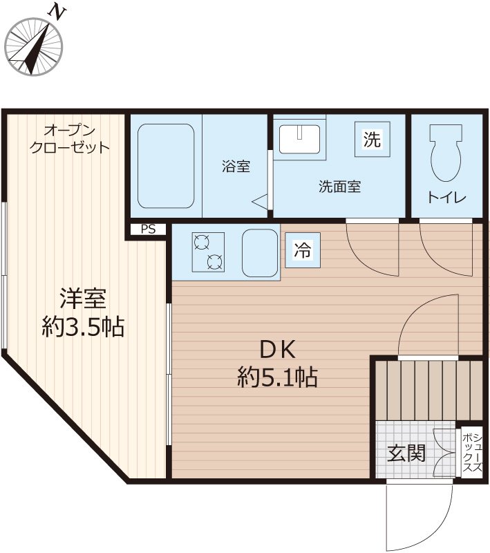 vinosity 柏 303号室 間取り