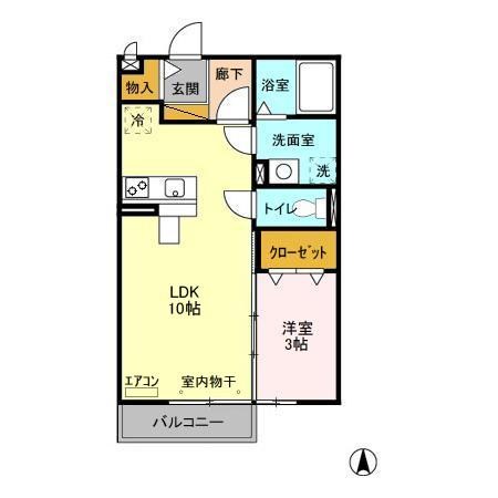 メゾンローレル Ⅰ 203号室 間取り