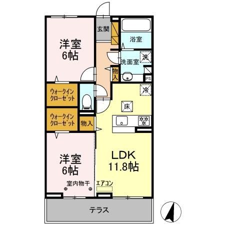 グレイス 102号室 間取り