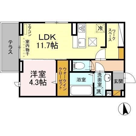 メディオ　寺田 105号室 間取り