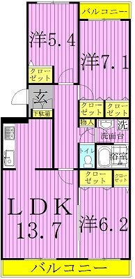 パパベル旭町 105号室 間取り