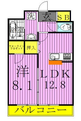 ルレーブ南柏 303号室 間取り