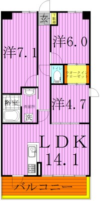 ボワ・デ・コガネ 701号室 間取り