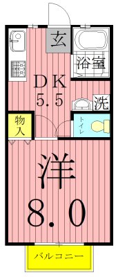 第二山新ハイツ1 106号室 間取り