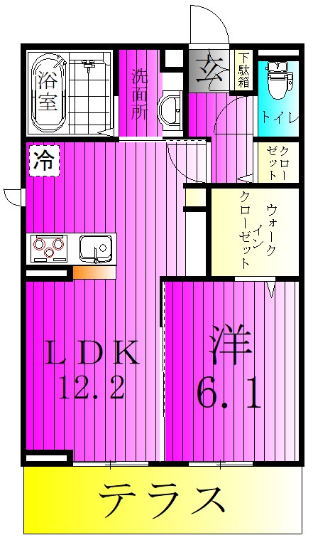 リベルテ 105号室 間取り