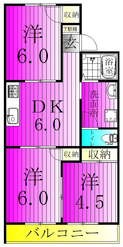吉岡ハイツ 103号室 間取り