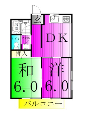 日暮ハイツ 101号室 間取り
