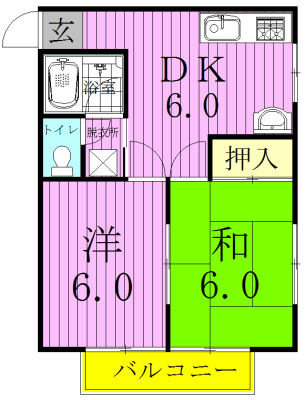アドミナル　2号棟 201号室 間取り