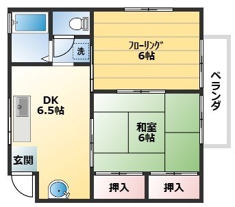 アドミナル　2号棟 201号室 間取り