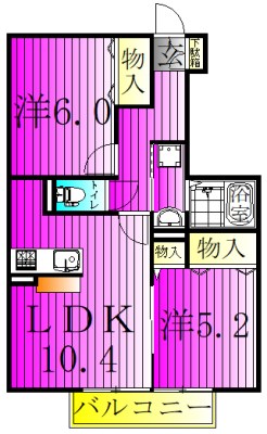 イーズフィールドＢ 106号室 間取り